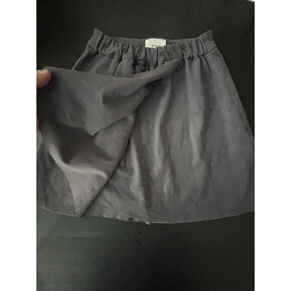 Aritzia Wilfred Free Nescher Faux Suede Vegan Grey Mini Skirt Xxs 2xs 00 - Picture 2 of 4
